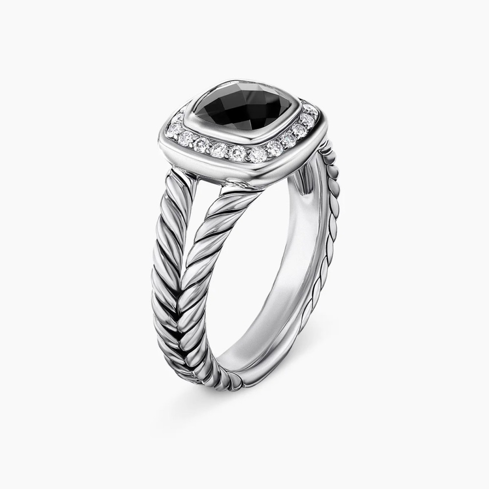 David Yurman Black Onyx Petite Albion Ring size 8